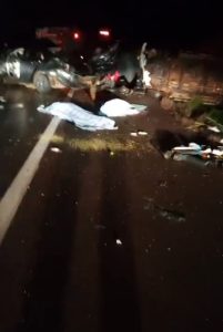 Acidente na BR-262 com dois óbitos entre Três Lagoas e Água Clara na noite deste domingo