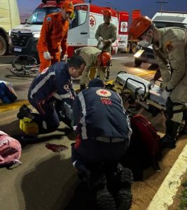 Motociclista fica ferido em acidente na Rua João Gonçalves de Oliveira, em Três Lagoas