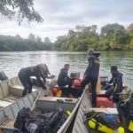 Bombeiros encerram primeiro dia de buscas sem localizar jovem que se afogou no Rio Verde em Água Clara