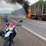 Motociclista herói salva caminhoneiro de incêndio na BR-262, entre Água Clara e Ribas do Rio Pardo