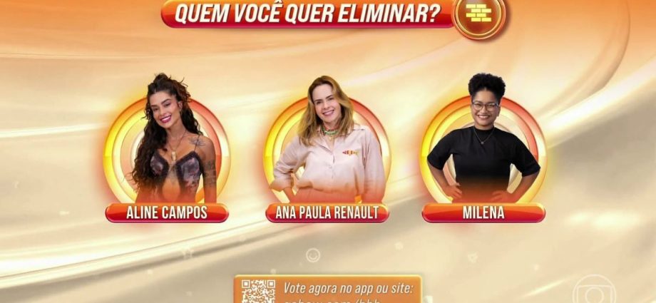 ENQUETE BBB 26: ELIMINE ALINDA, ANA PAULA OU MILENA