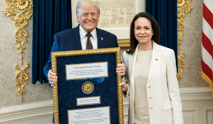 MEDALHA DO NOBEL DA PAZ: CORINA MACHADO E TRUMP