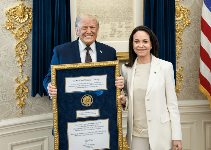 MEDALHA DO NOBEL DA PAZ: CORINA MACHADO E TRUMP