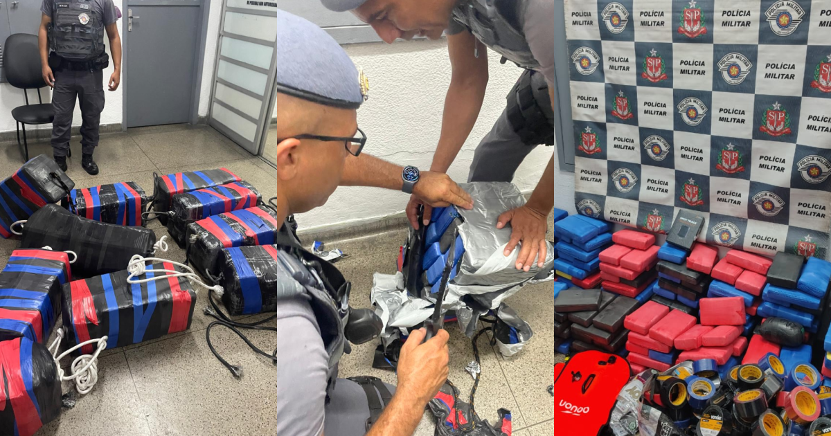 COCAÍNA DE R$ 32 MILHÕES É APREENDIDA NO LITORAL DE SP
