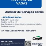 AUXILIAR DE SERVIÇOS GERAIS: OPORTUNIDADE EM CASTILHO