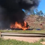 ÔNIBUS CLANDESTINO: INCÊNDIO NA FERNÃO DIAS CHOCA