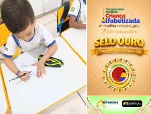 ANDRADINA É RECONHECIDA COM SELO OURO NA ALFABETIZAÇÃO