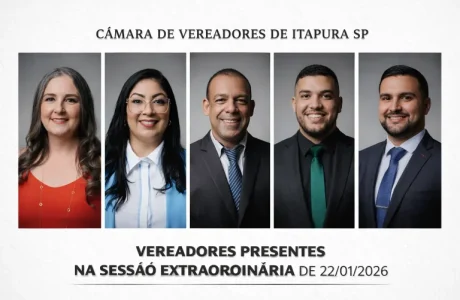 CAMARA DE VEREADORES DE ITAPURA SP REALIZA SESSÃO EXTRAORDINÁRIA EM 22/01/2026