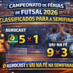 Campeonato de Férias de Futsal 2026: Agrocast e Vai na Fé garantem vaga na semifinal